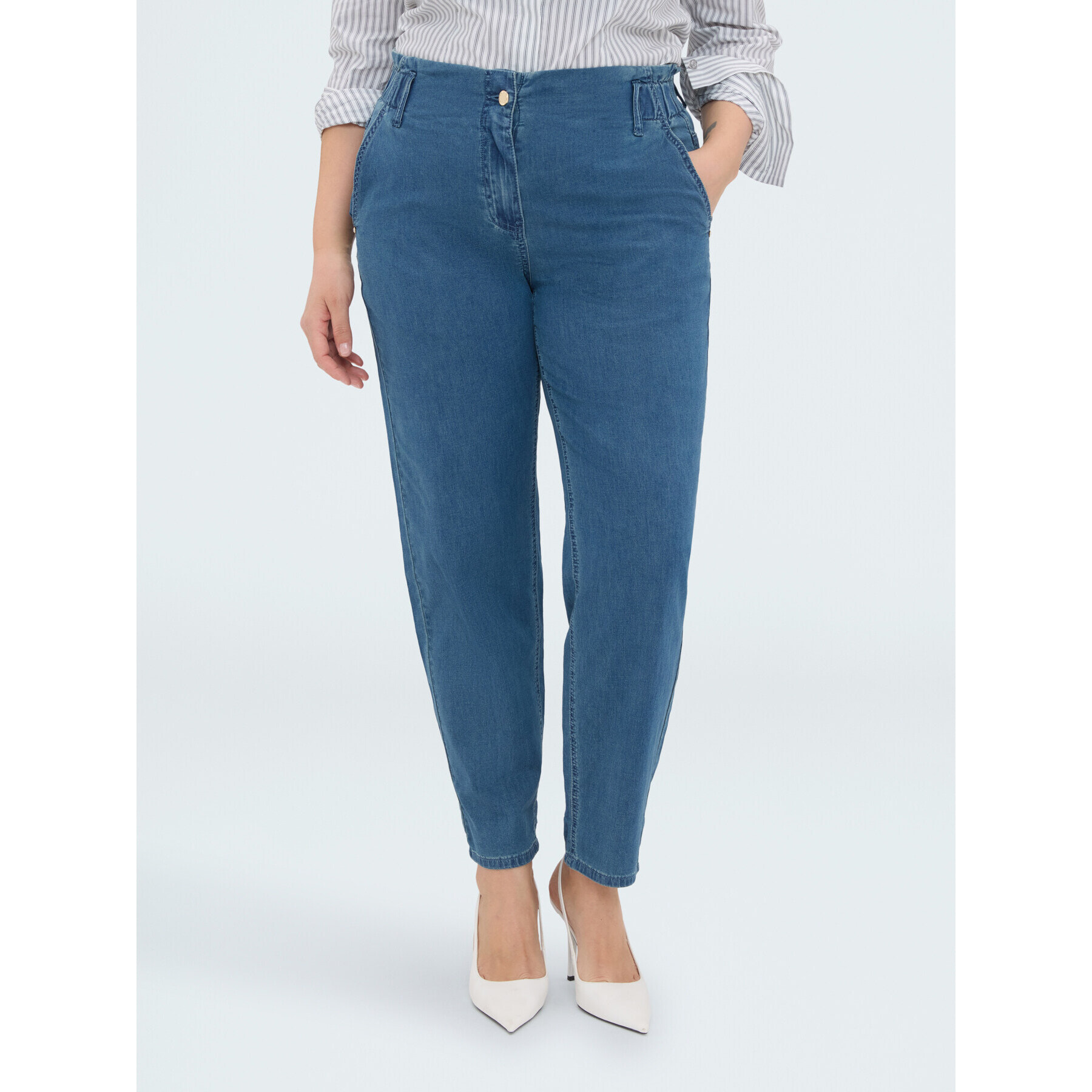Fiorella Rubino - Jeans Balloon in denim misto cotone - Blu