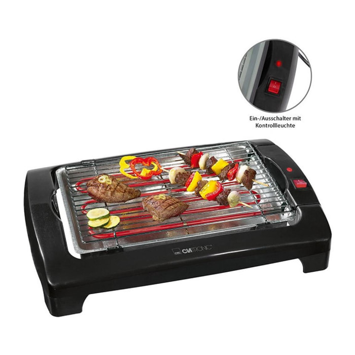 Barbecue Gril électrique de table 2000W Clatronic BQ 2977N Noir