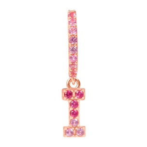 Orecchino Pendente con Lettera I in Pavé di Cubic Zirconia Blu