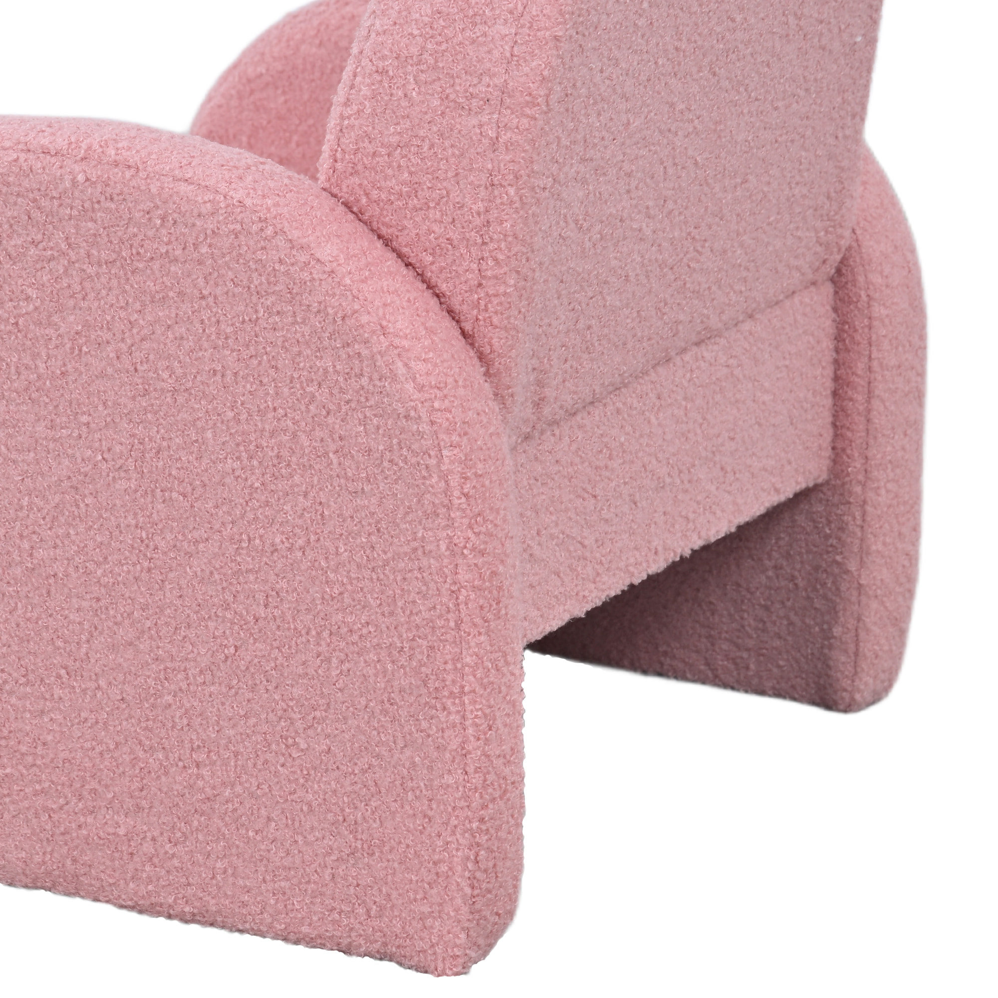 Fauteuil enfant design motif arc en ciel effet laine bouclé grand confort blanc rose