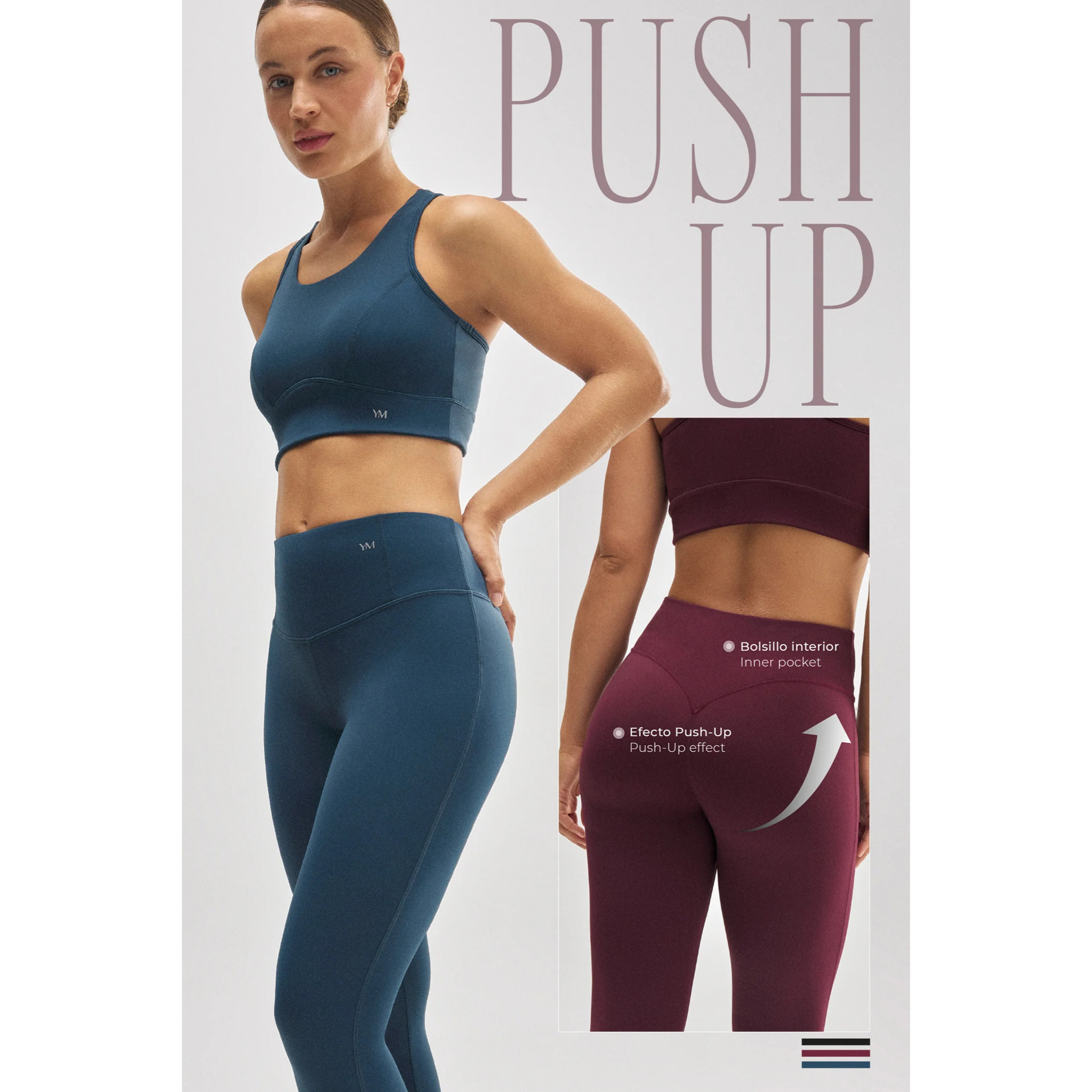 Leggings sportivi blu effetto push-up