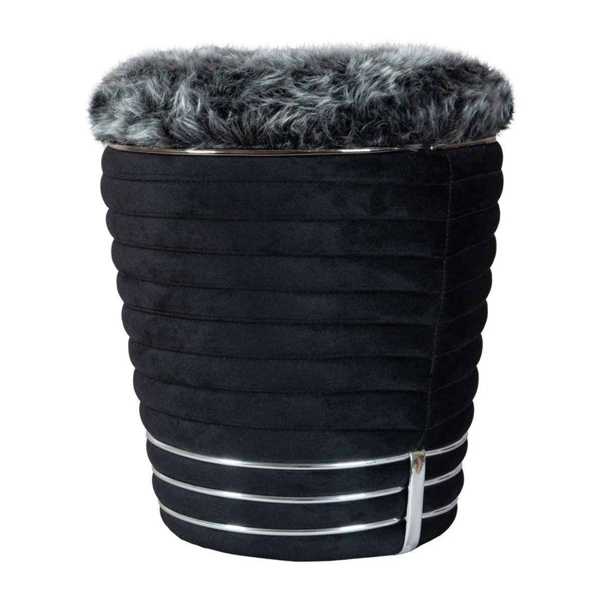 Pouf di design Doric 300 in legno di pioppo nero e grafite