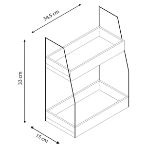 Estantería de pared Artur de 2 niveles, madera de Paulownia