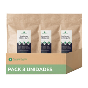 PLANETA HUERTO | Pack 3x Bicarbonato Sódico Ecológico 2.5 kg - Limpieza y Desodorización Natural Multiusos para el Hogar y Más