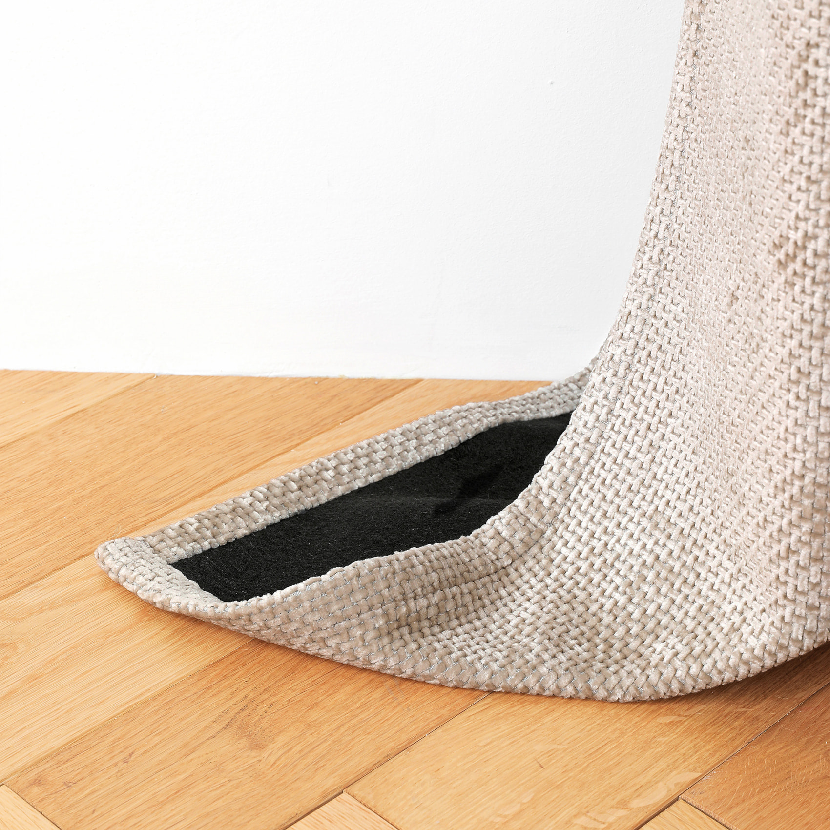 Rideau thermique et phonique velours chenille - Blanc cassé