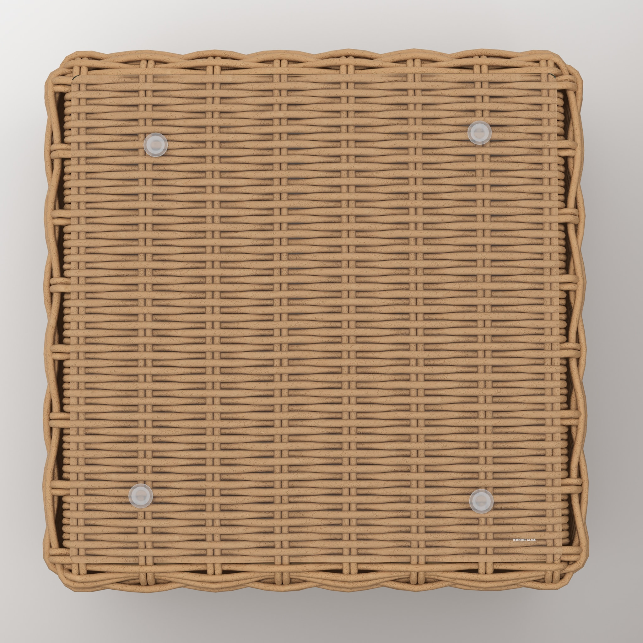 Salon de jardin 4 personnes en résine tressé et tissu beige - Savana