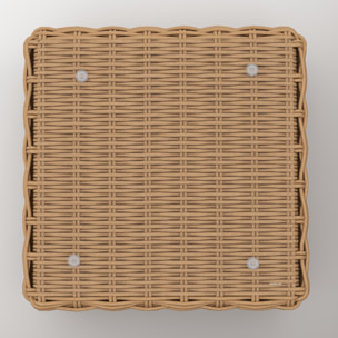 Salon de jardin 4 personnes en résine tressé et tissu beige - Savana