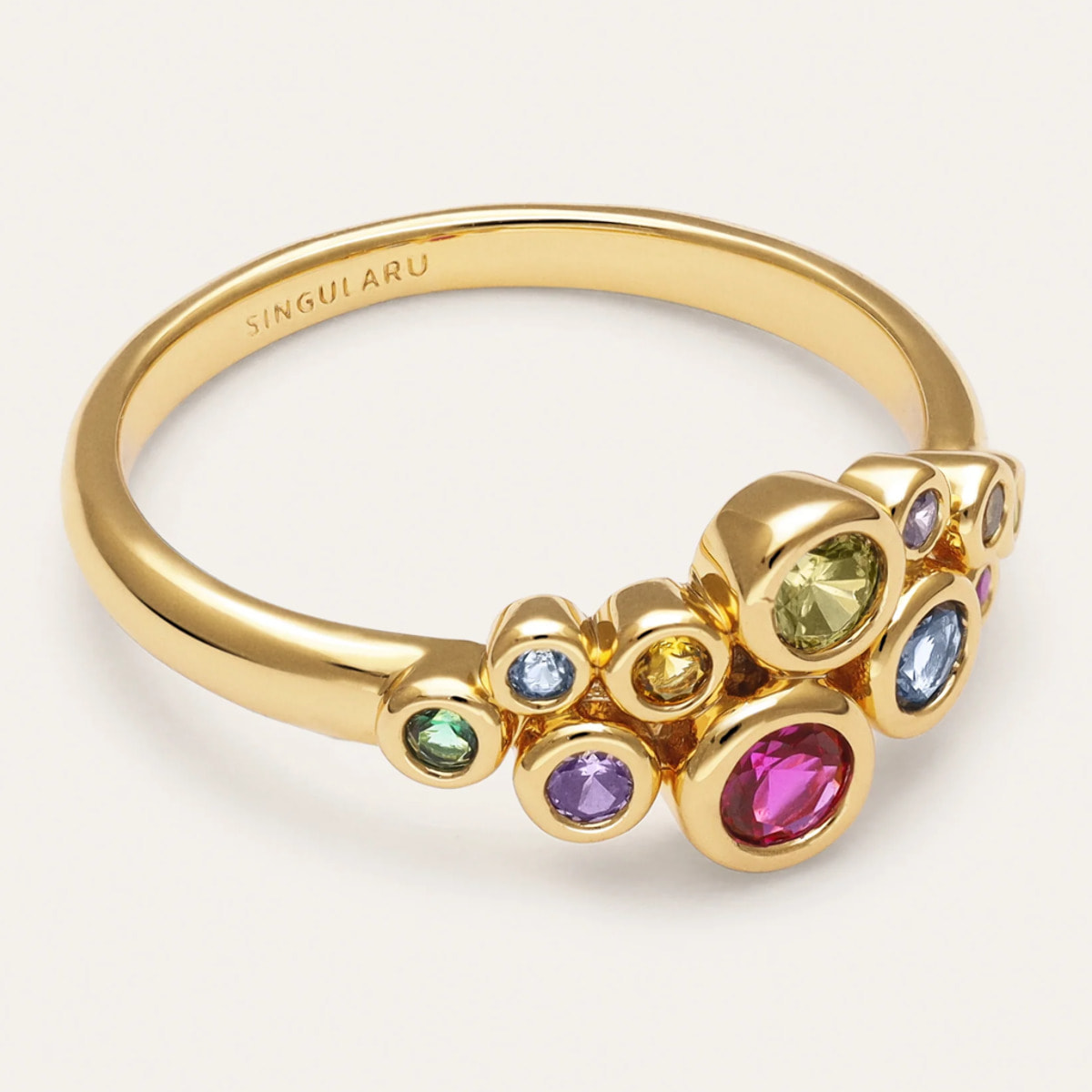 Anello Rainbow Bubbles Placcato Oro