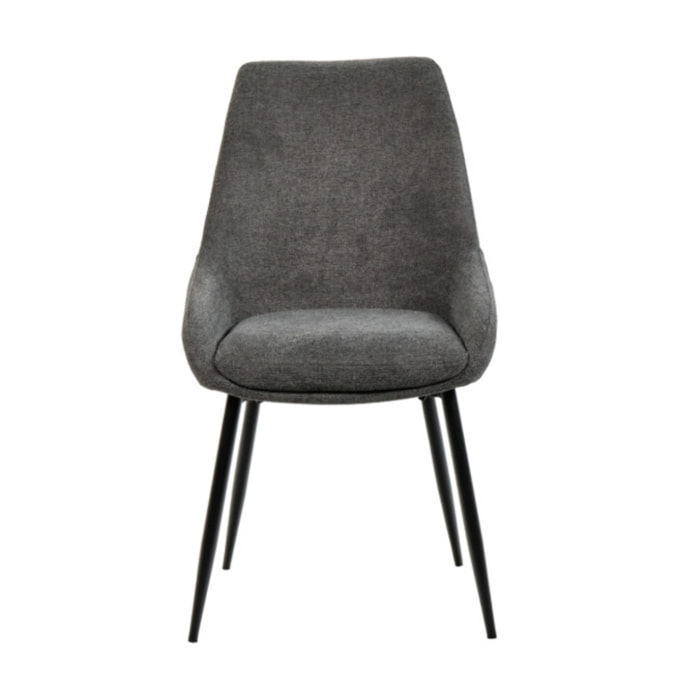 Chaise en tissu avec pieds fins en métal noir - 4 coloris - MONDO