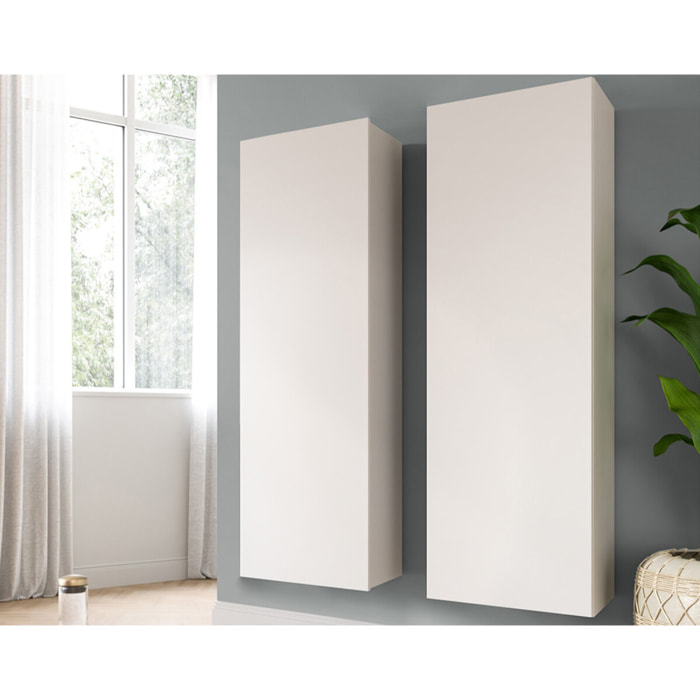 Ethan – 2 armoires murales – blanc - 110 cm - Bois / Blanc