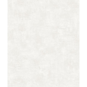 Papier peint uni effet toile lin blanc pur