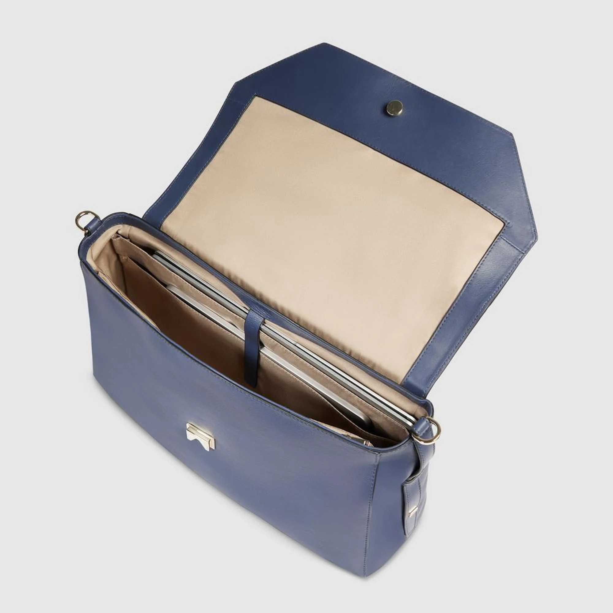 Piquadro Borsa modello satchel in pelle porta pc con protezioni antiurto e RFID