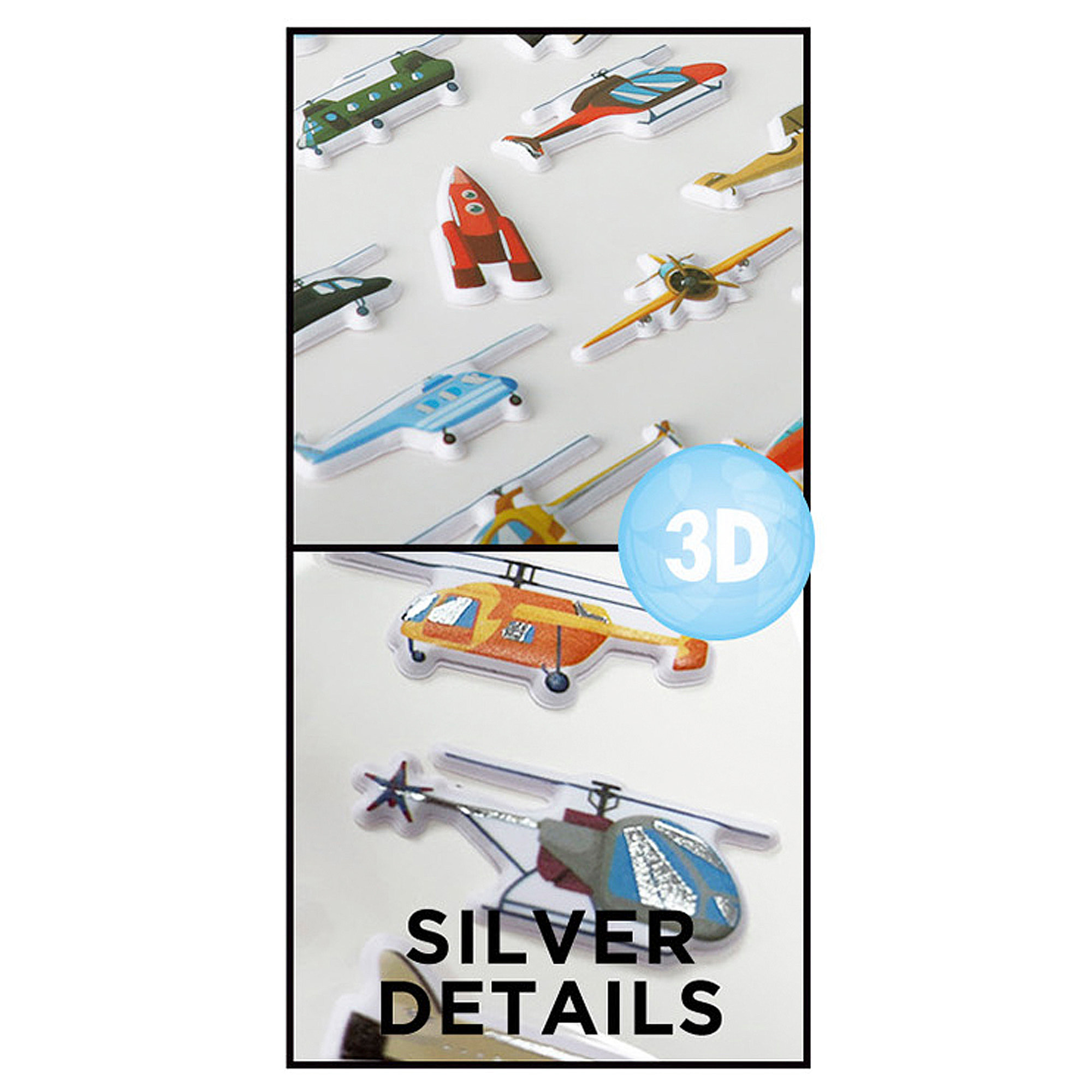 PACK 24 Uds. ADESIVI STICKERS IN RILIEVO DESIGN CLUB DI VOLO