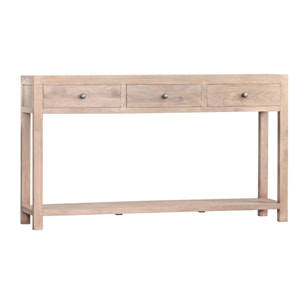 Consolle in legno di mango con 3 cassetti