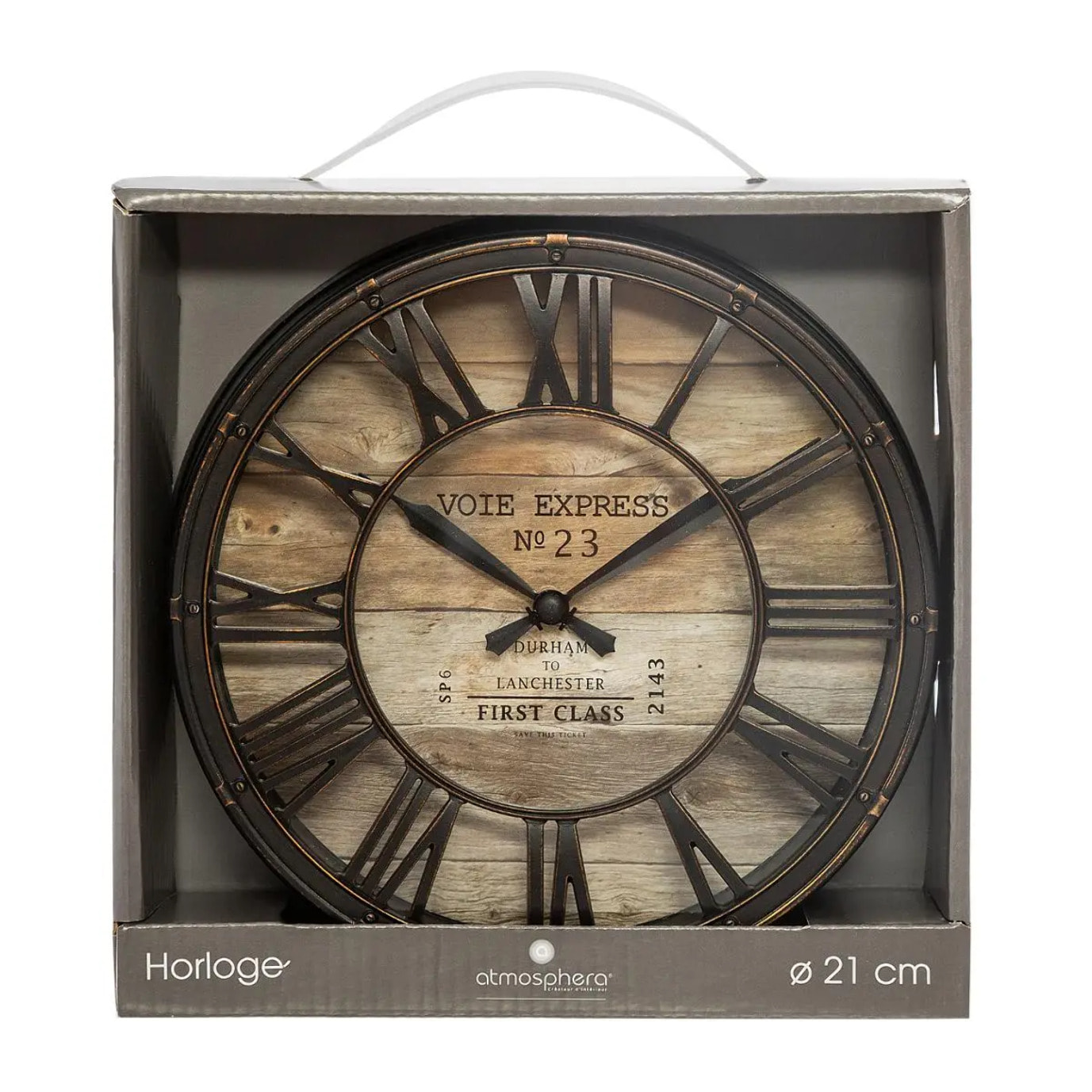 Horloge à poser vintage marron D20cm