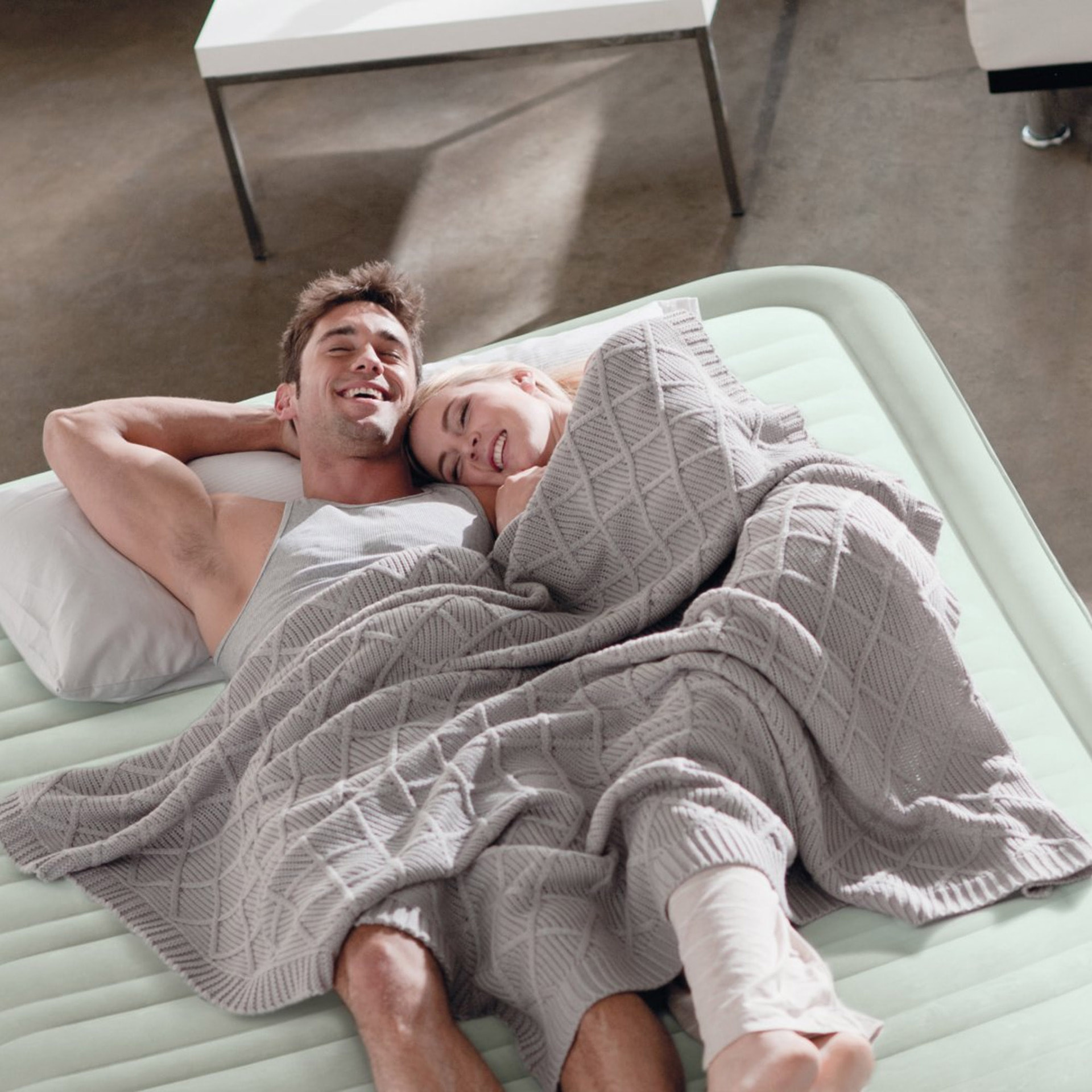 Intex Materasso Gonfiabile Dura-Beam PremAire Matrimoniale Autogonfiante, 152x203x46 cm