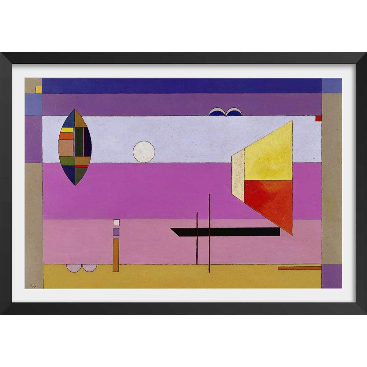 Poster Colds Stripes par Wassily Kandinsky Affiche + cadre en bois - Noir