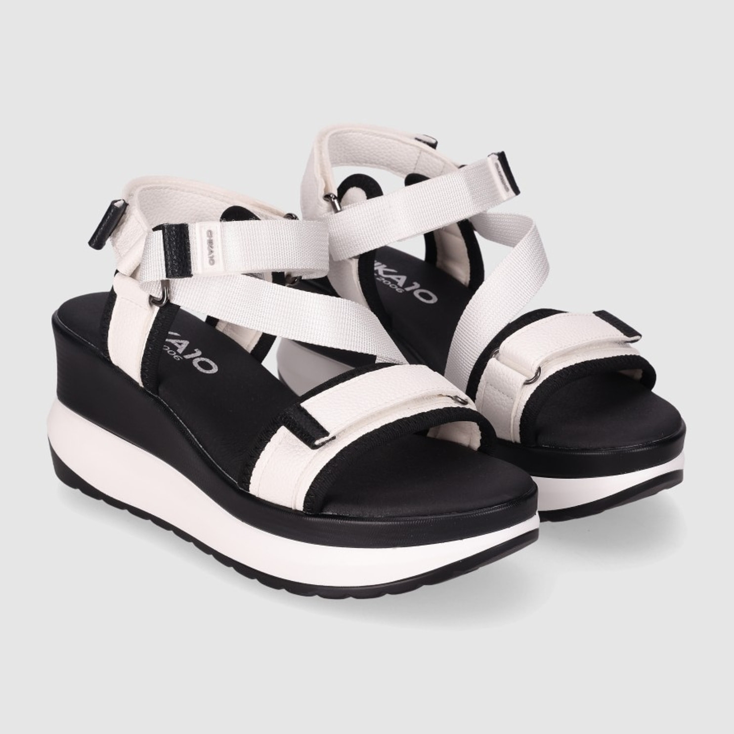 Sandalias de Tejido - Blanco - Tacón: 7 cm