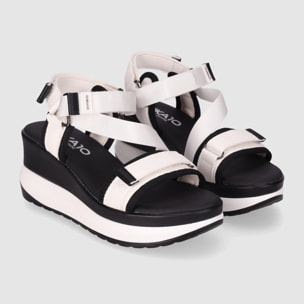 Sandalias de Tejido - Blanco - Tacón: 7 cm