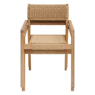 Lot de 2 fauteuils de salon de jardin "Temeira" acacia  et texaline