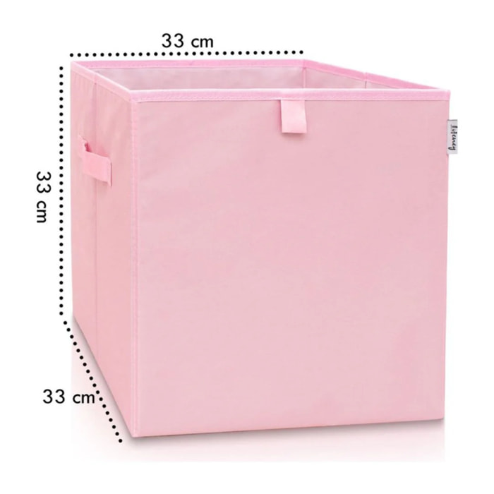 Boîte de rangement coloris rose, compatible avec l'étagère IKEA KALLAX Lifeney