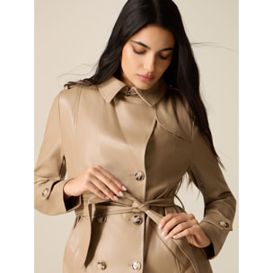 Oltre - Gabardina corta cruzada - Beige