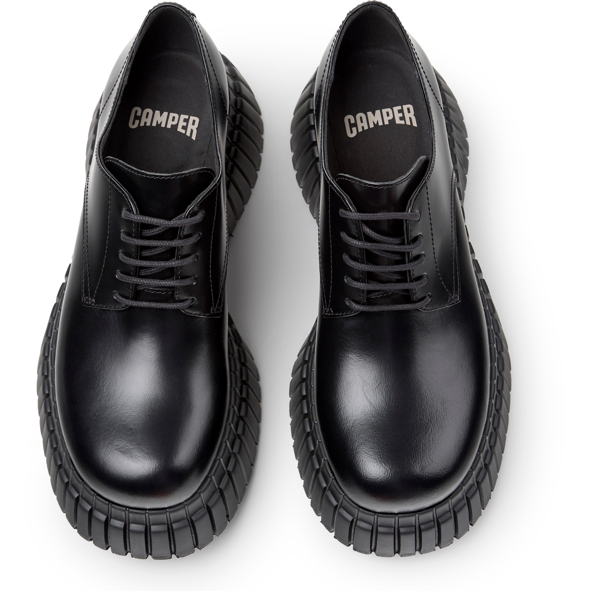 Zapatos de cordones - CAMPER Pix BCN - Negro - Piel lisa
