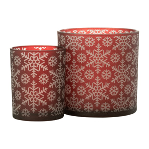 J-Line photophore Neige - verre - rouge - medium