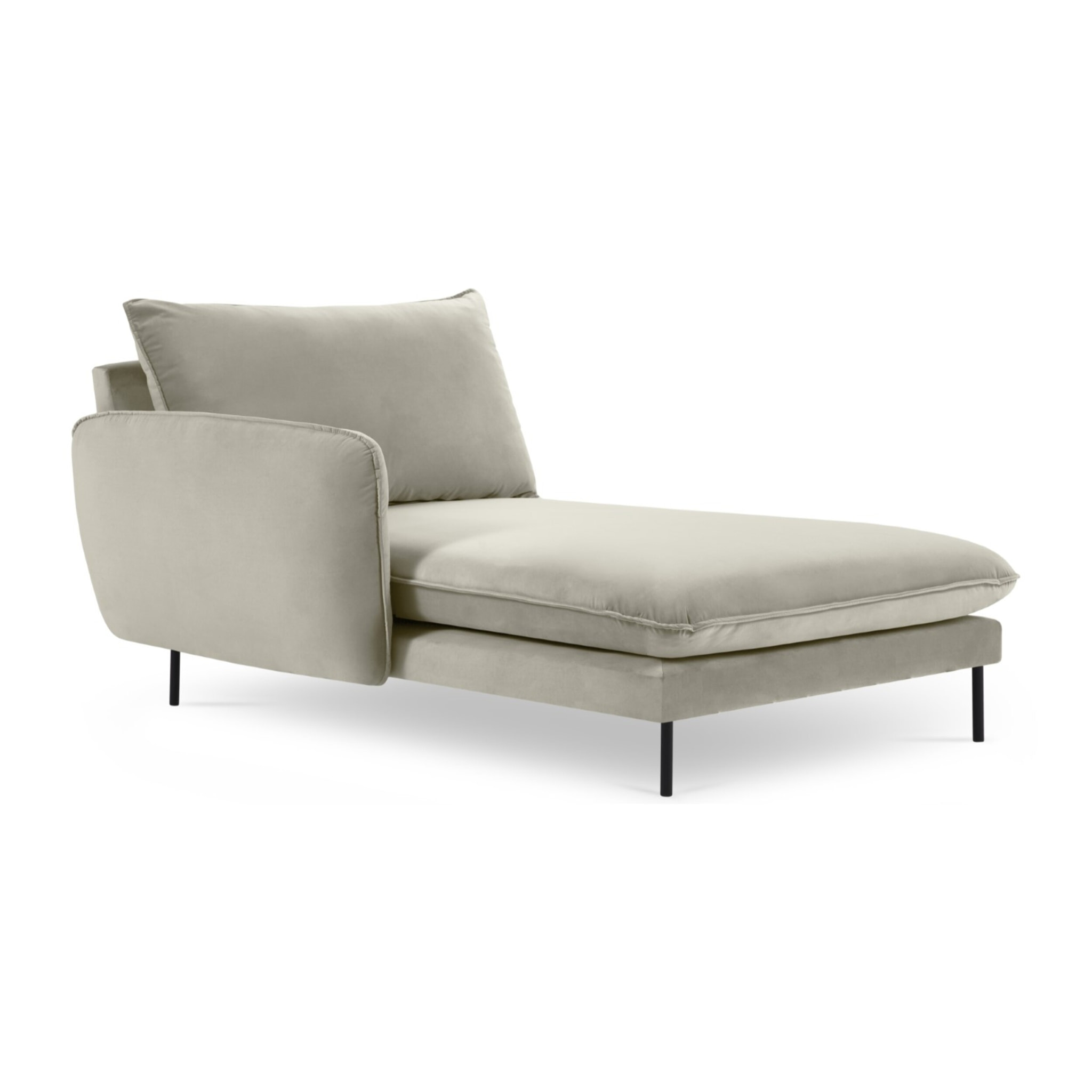 Méridienne gauche "Vienna" en velours beige