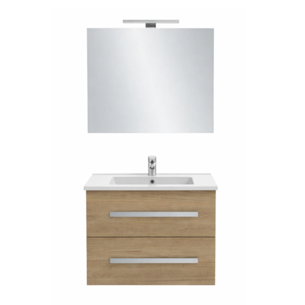 Pack meuble vasque 60 cm Ola up chêne + miroir + spot