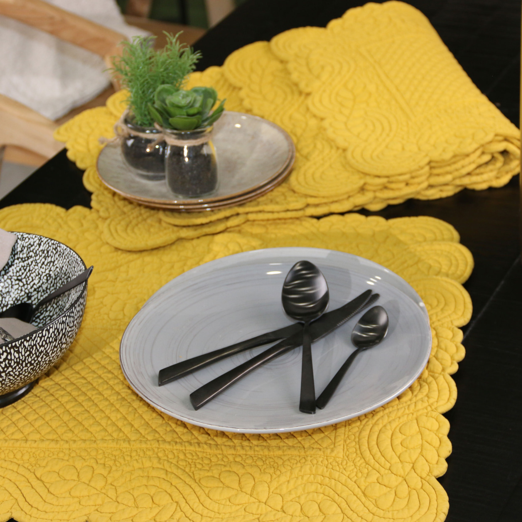 Set de table morphée miel - Jaune