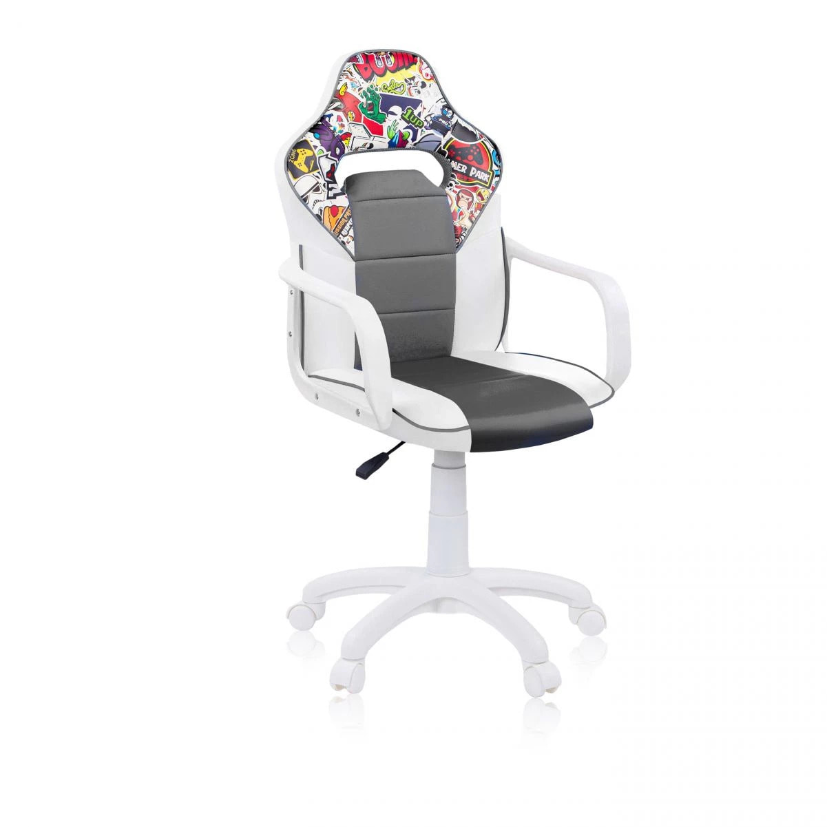 Silla gaming DRW Sticker - Blanco - Gris DRW