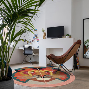 Tapis salon et chambre fait à la main en laine motif fresque LUNICIA