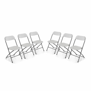 Chaises de réception pliantes – Fiesta – 6 chaises d'appoint en plastique et métal