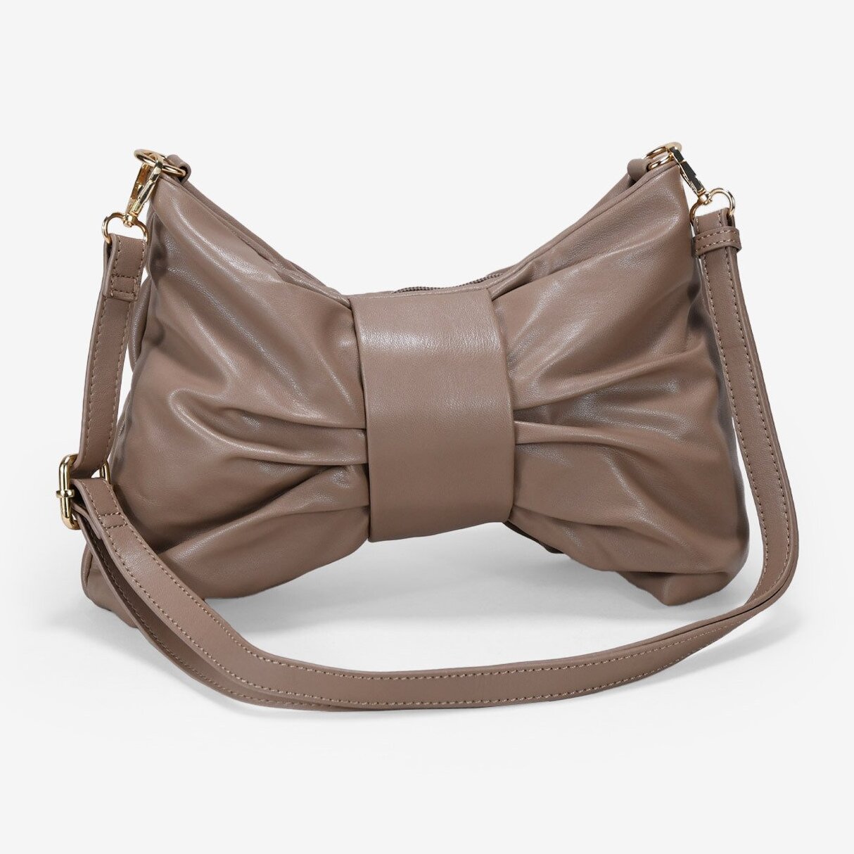 Bolso de hombro visón con lazo