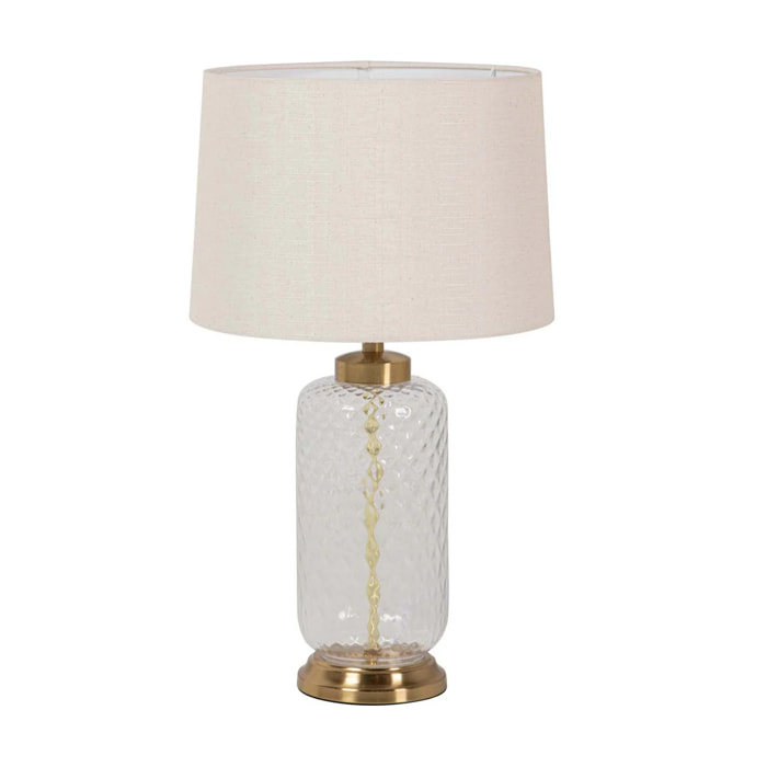 Lampara Sobremesa Metal Cristal 33x33x57 Cm