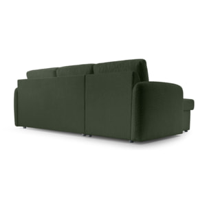 Pocatello - canapé d'angle réversible 4 places - convertible avec coffre - en tissu bouclette - Vert