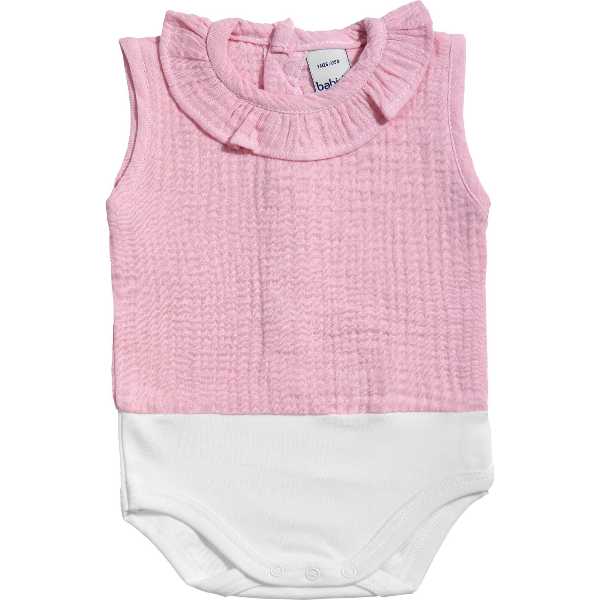 Body bebé sin mangas cuello bambula