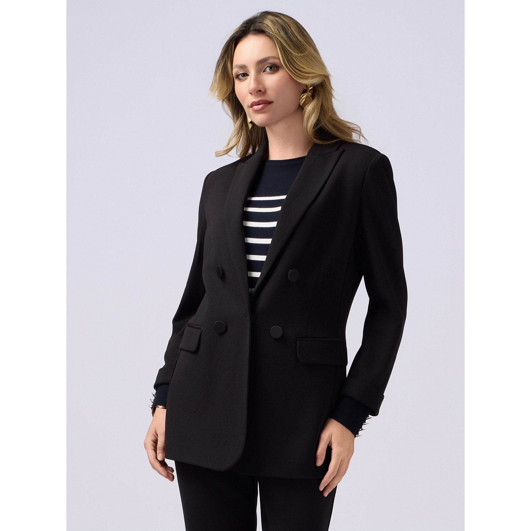 Oltre - Blazer efecto cruzado - Negro