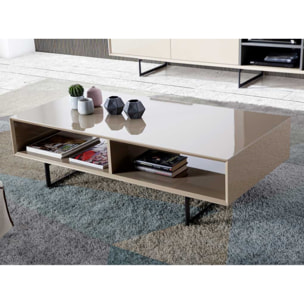 Mesa de centro – Moka alto brillo y negro mate