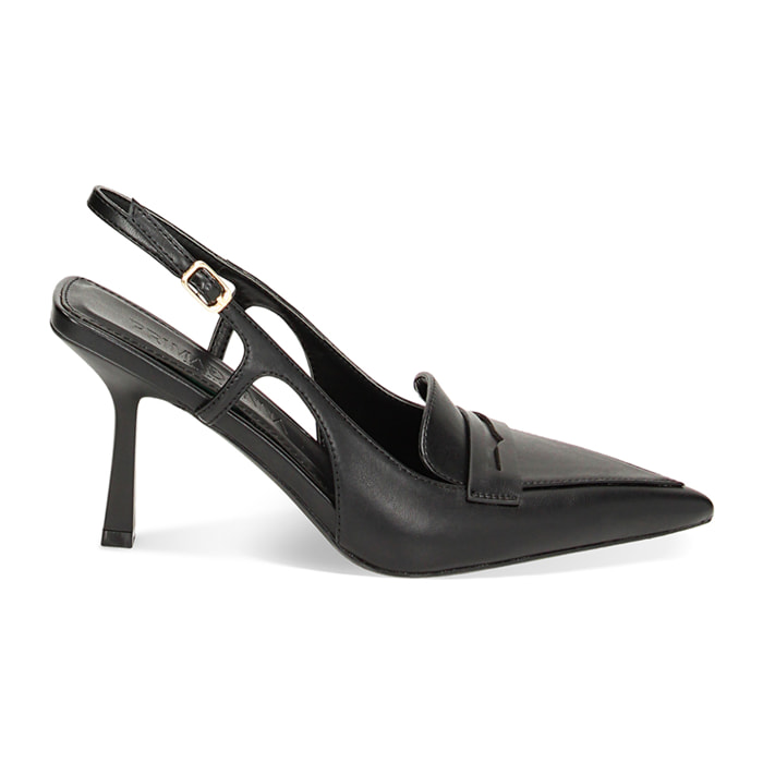 Mocasín slingback negro
