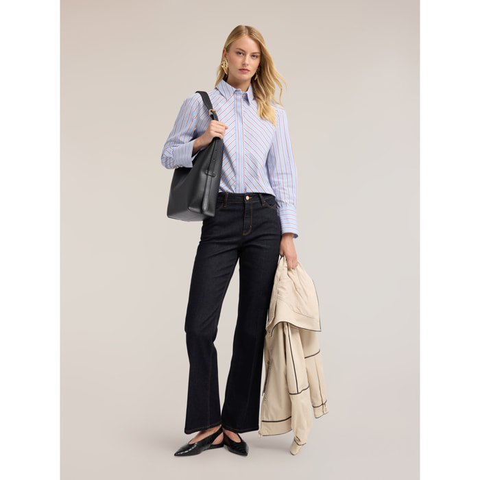 Motivi - Jeans regular straight fit con piega sartoriale - Blu