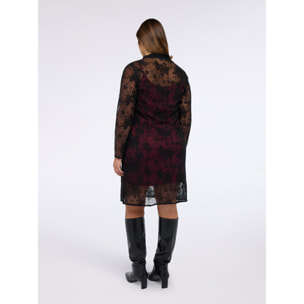 Fiorella Rubino - Vestido de encaje con combinación a contraste - Negro