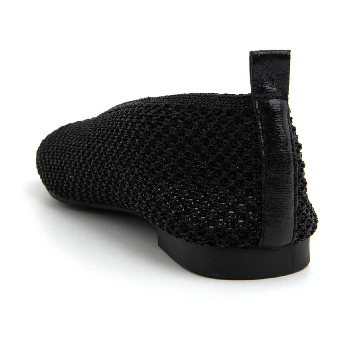 Ballerina square-toe in tessuto intagliato - NERO