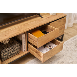 Meuble TV en bois massif L160 cm HOORN