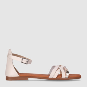 Sandalias de Piel - Hielo - Tacón: Bajo