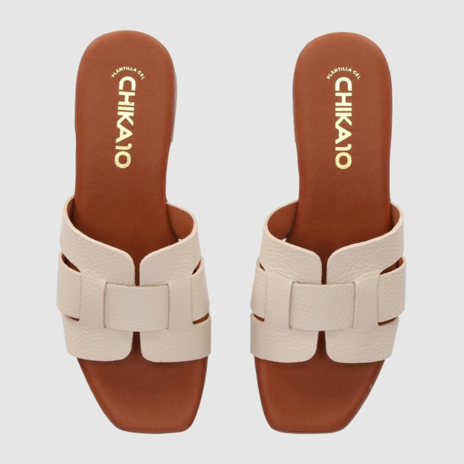 Sandalias de Piel - Hielo - Tacón: 3 cm