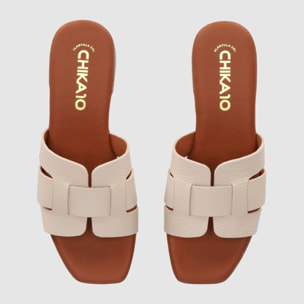 Sandalias de Piel - Hielo - Tacón: 3 cm