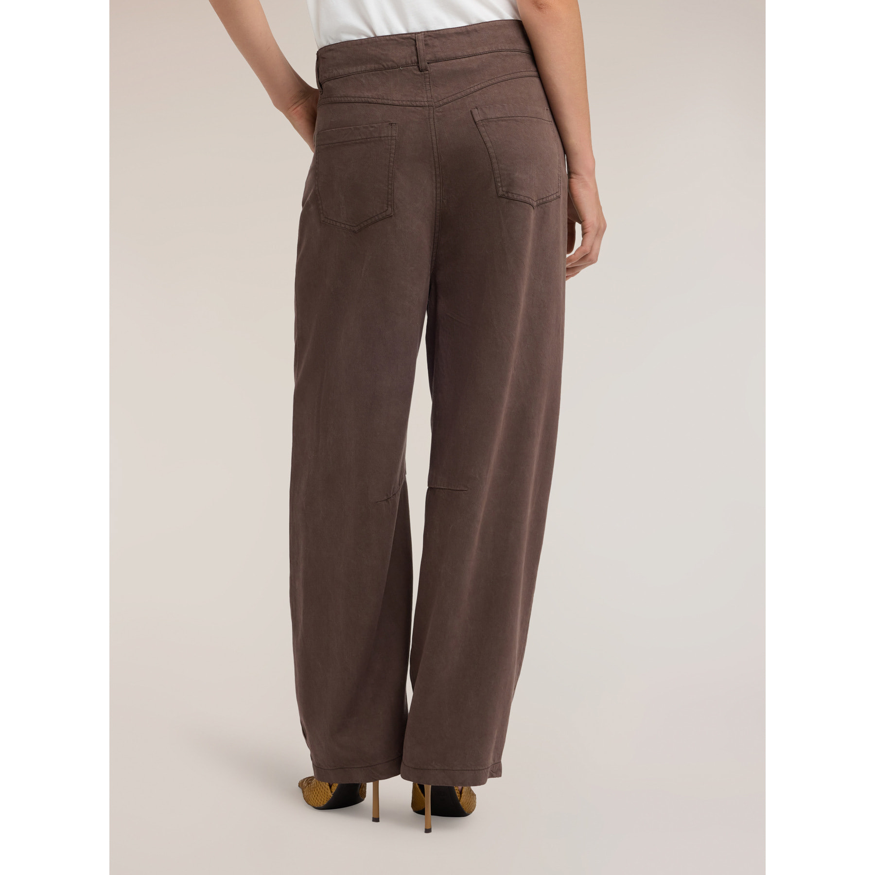 Motivi - Pantaloni barrel in lyocell - Marrone