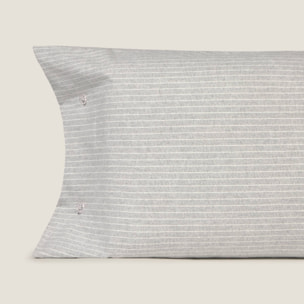 Funda de almohada de franela a rayas Gafray color gris Franela de algodón